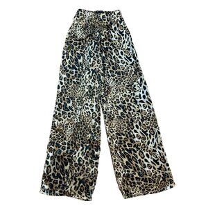 Jagger & Stone Satin Animal Print Wide Leg Pants Size 8